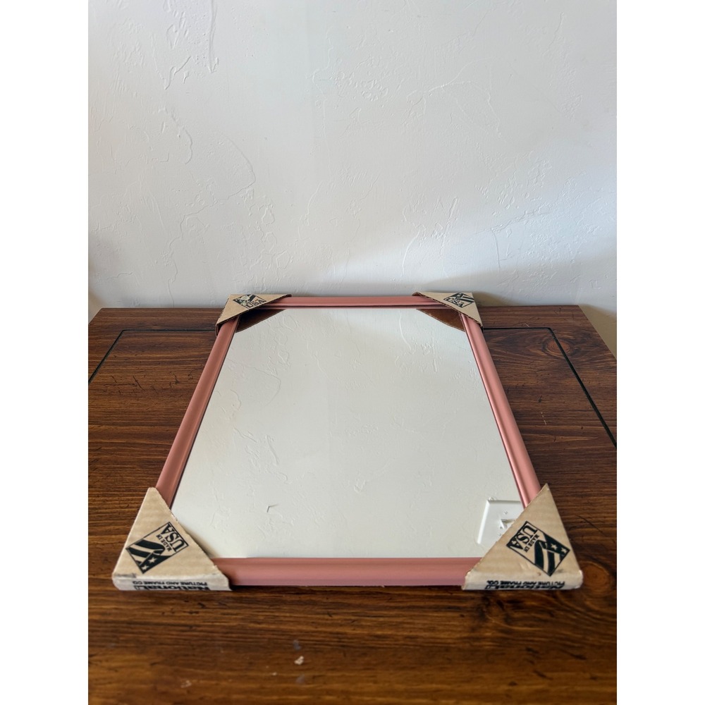 Vintage powder Pink Wall or Vanity Mirror 1980s 1990s Dead Stock